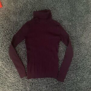 X-Small Merona Women's Ribbed Turtleneck Sweater - Purple